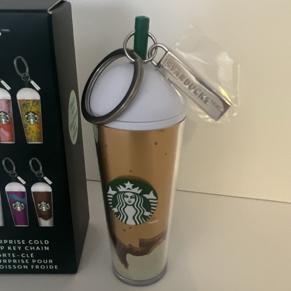 Starbucks Mini Cold Cup Keychain Cocoa Gold Limited Edition Spring ‘25 Blind Box - Picture 2 of 11